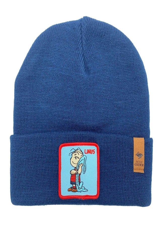Peter Grimm Peanuts Cartoon Character Collection Beanies Hat - Unisex - Linus Navy Blue